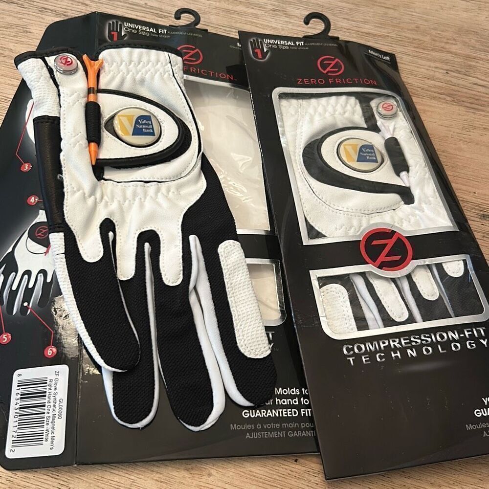 NEW 2 pcs one pair zero friction golf gloves mesh Lyra white right and left one